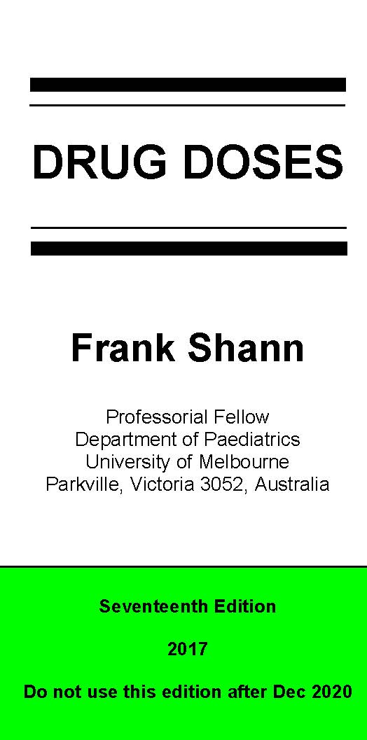 Drug Doses Frank Shann 17th Edition