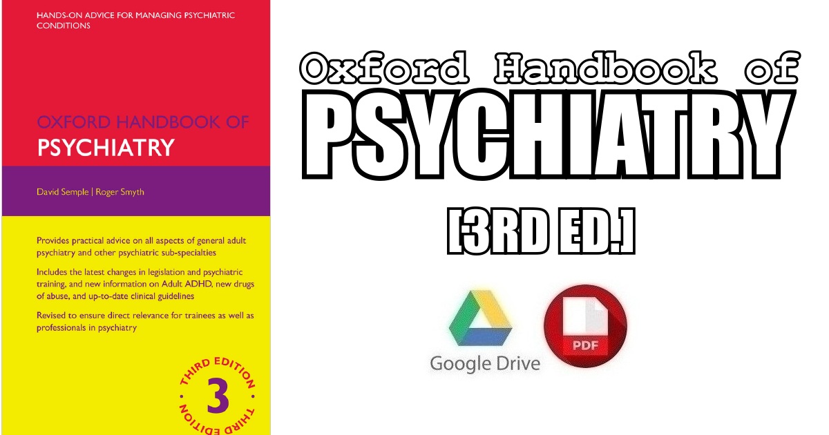 Oxford Handbook of Psychiatry 3rd Edition