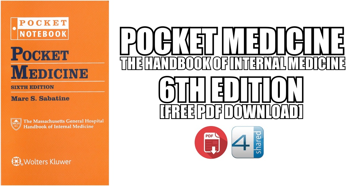 Pocket Medicine The Massachusetts General Hospital Handbook of Internal Medicine 6th Edition